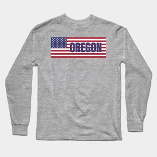 Oregon State in American Flag Long Sleeve T-Shirt